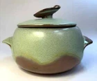 Vintage Prairie Green Frankoma 2 piece Casserole Baker Bean Pot 4V - 2qt and Lid