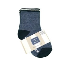 Janie and Jack Crew Socks Blue Stripe 6-12M