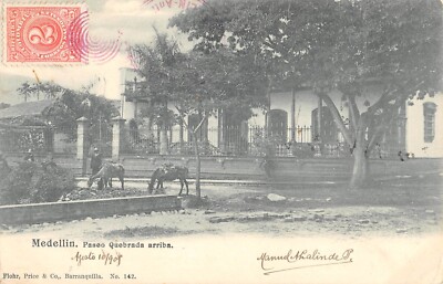 Old postcard COLOMBIA / MEDELLIN / PASEO QUEBRADA ARRIBA