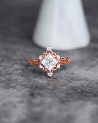 Amazing Design Total 1.90 CT Princess Cut Moissanite Wedding Ring For His Wife