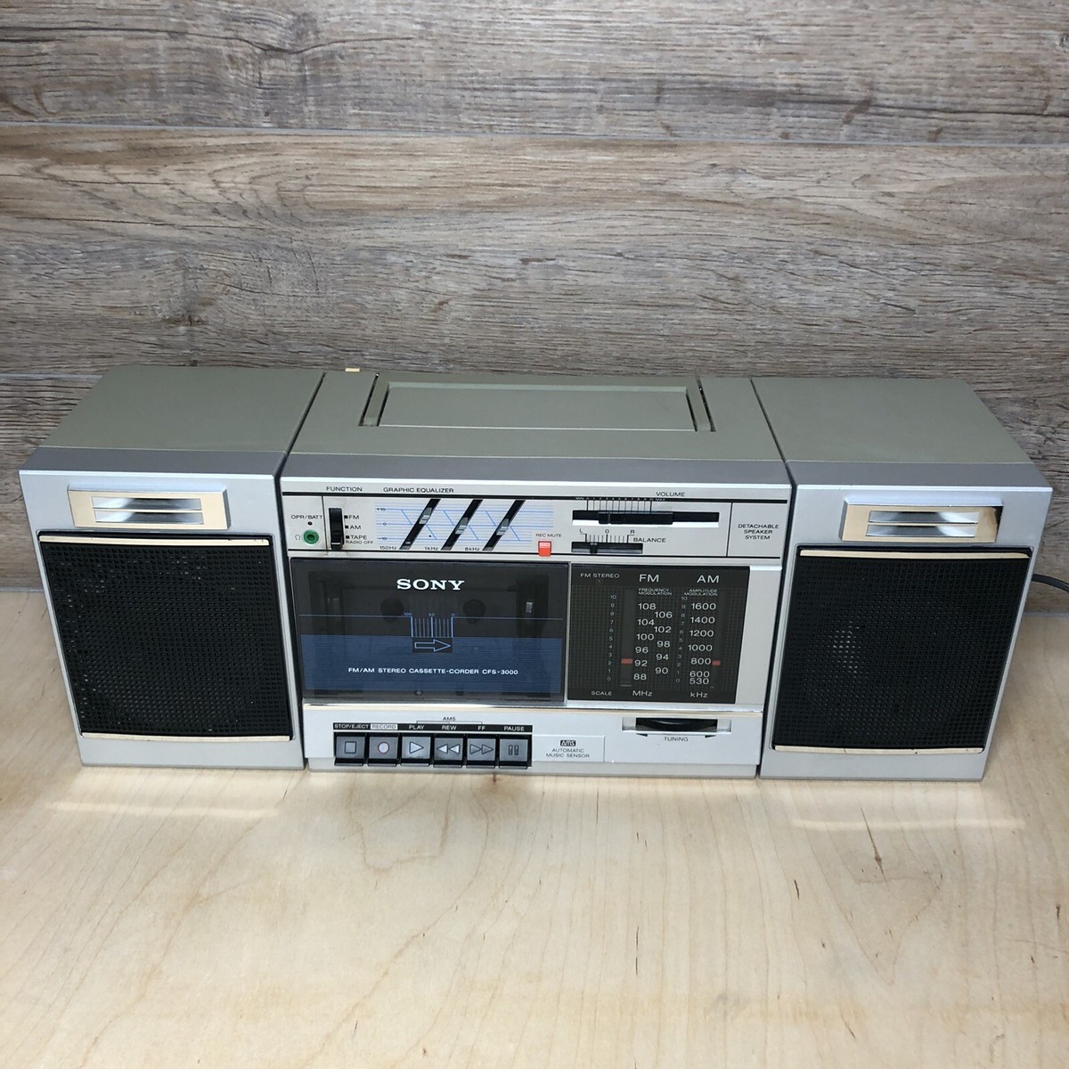 VTG Sony CFS-3000 TranSound AM FM Stereo Radio Cassette Recorder