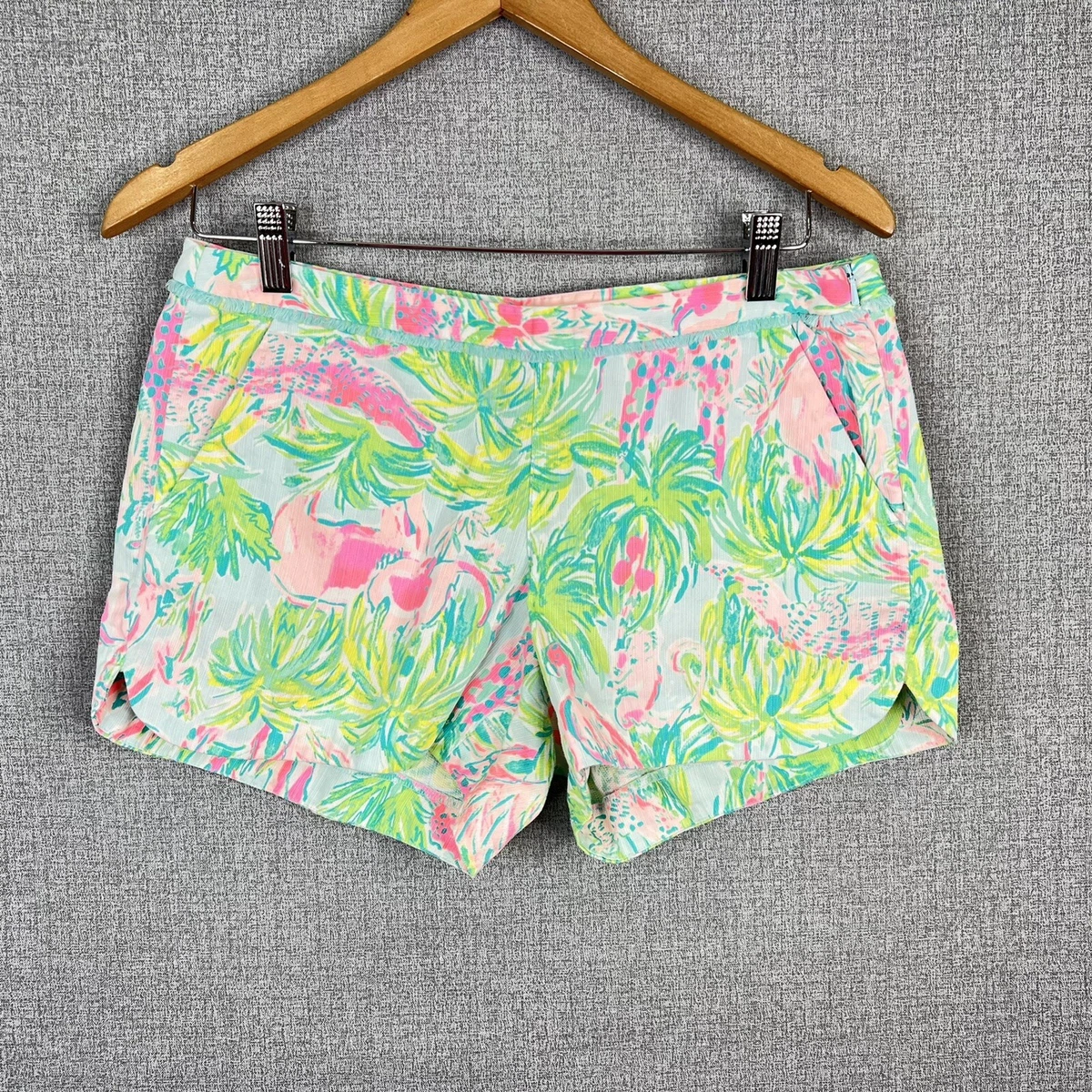 Lilly Pulitzer Adie Shorts Womens 4 Sea Salt Blue On Parade eBay