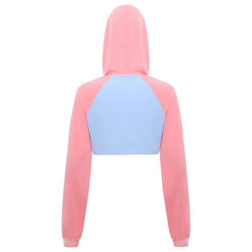Damen Hoodie Tanz Sweatshirt Kurz Oberteil Casual Pullover Langärmelig Tops Bar - 第 6/35 張圖片