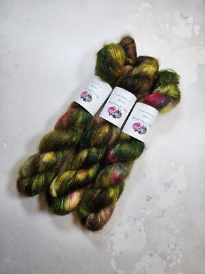 Handgefärbtes Kid Mohair Seide Garn, Lace Gewicht, 50g, ATMATA