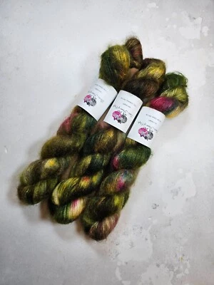 Handgefärntes Kid Mohair Seide Garn, Spitzenstärke, 50g, ATMATA - Bild 1 von 4