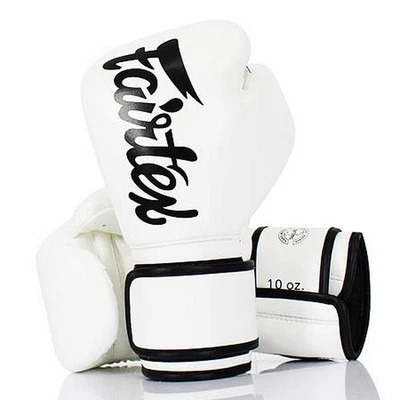 FAIRTEX MUAY THAI KICK BOXING GLOVES BGV14 WHITE COLOR MMA SAVE TRAINING PUNCH