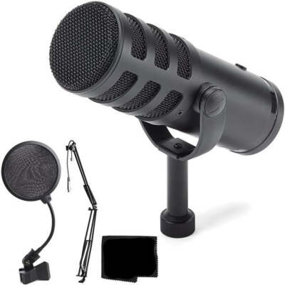 Samson Q9U XLR/USB Dynamic Broadcast Microphone + Pop Filter + Broadcast/Webcast