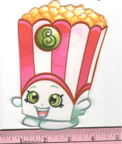 SHOPKINS POPPY CORN fabric iron-on applique NO SEW grocery pal pop star ...