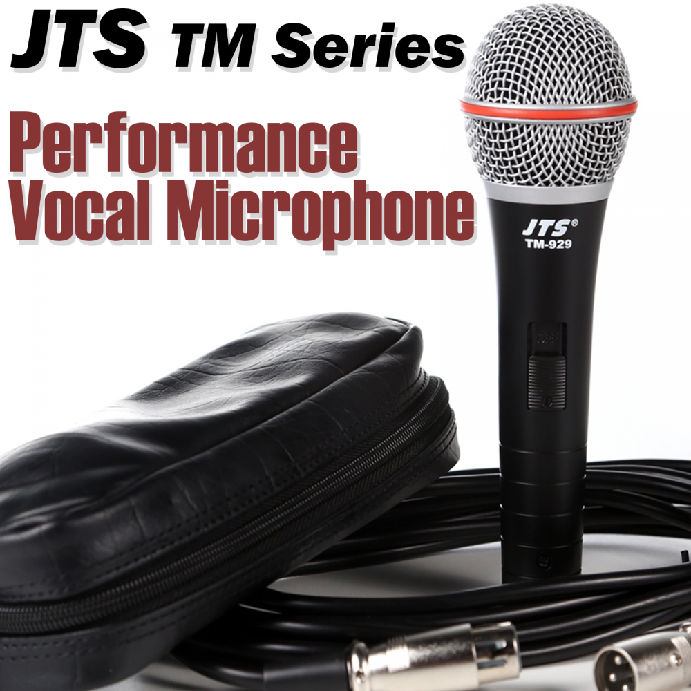 JTS TM-929 Performance Cardioid Dynamic Vocal Microphone Inc Case & Lead - Mic