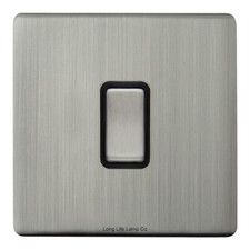 Black Gloss Nickel or Brush Chrome Wall Plate Plug Socket & Switches Slim Flat