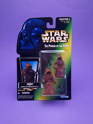 STAR WARS POTF   JAWAS Figur   MOC Sealed Carded Kenner Power of the Force