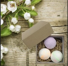 Vegan Organic All natural Bath Bomb Set of 3 Fizzies 2.5oz Assorted scents