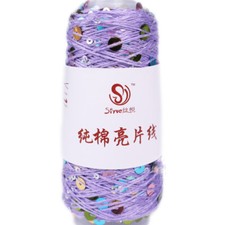 50g 160M Sequin Cotton Yarn 6mm 3mm Sparkling Sequin Yarn Knit Crocheting Sewing