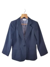 Lustre Womens Ladies Long Sleeve Black Basic Jacket Blazer Size 12UK Regular 