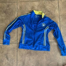 Major League Fitness Milwaukee Brewers Womens Full Zip Up Jacket Coat Small
