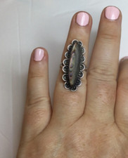 Abalone and Sterling Ring, Size 7