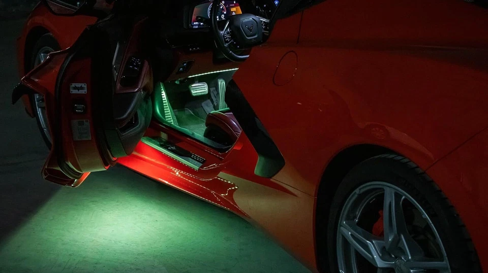 RGB LED Lights Mounted in Engine Bay/Side Cove/Footwell for Corvette C8 Z51 20+ — 第 3/4 张图片