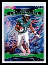 2024 Panini Prizm - Fireworks Green Holo # 13 A.J. Brown