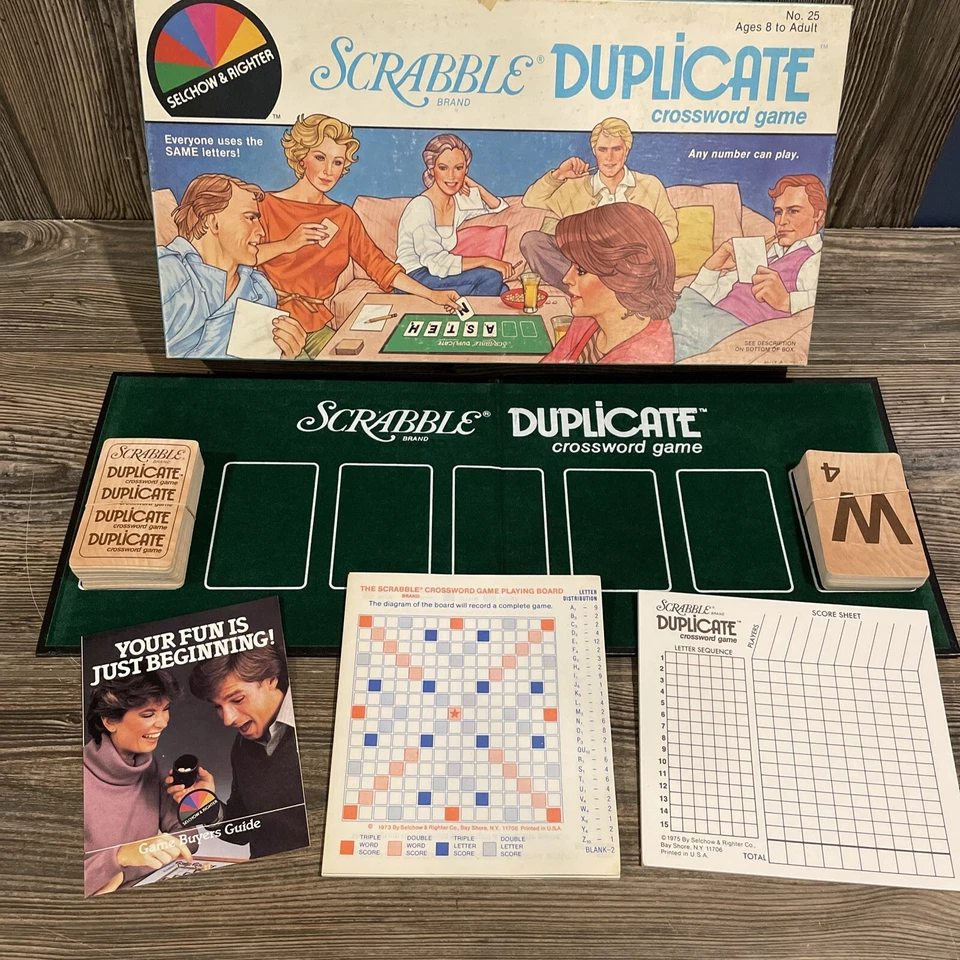 VTG 1982 Scrabble Brand Duplicate Crossword Game by Selchow & Righter-Preowned - Image 4 of 4