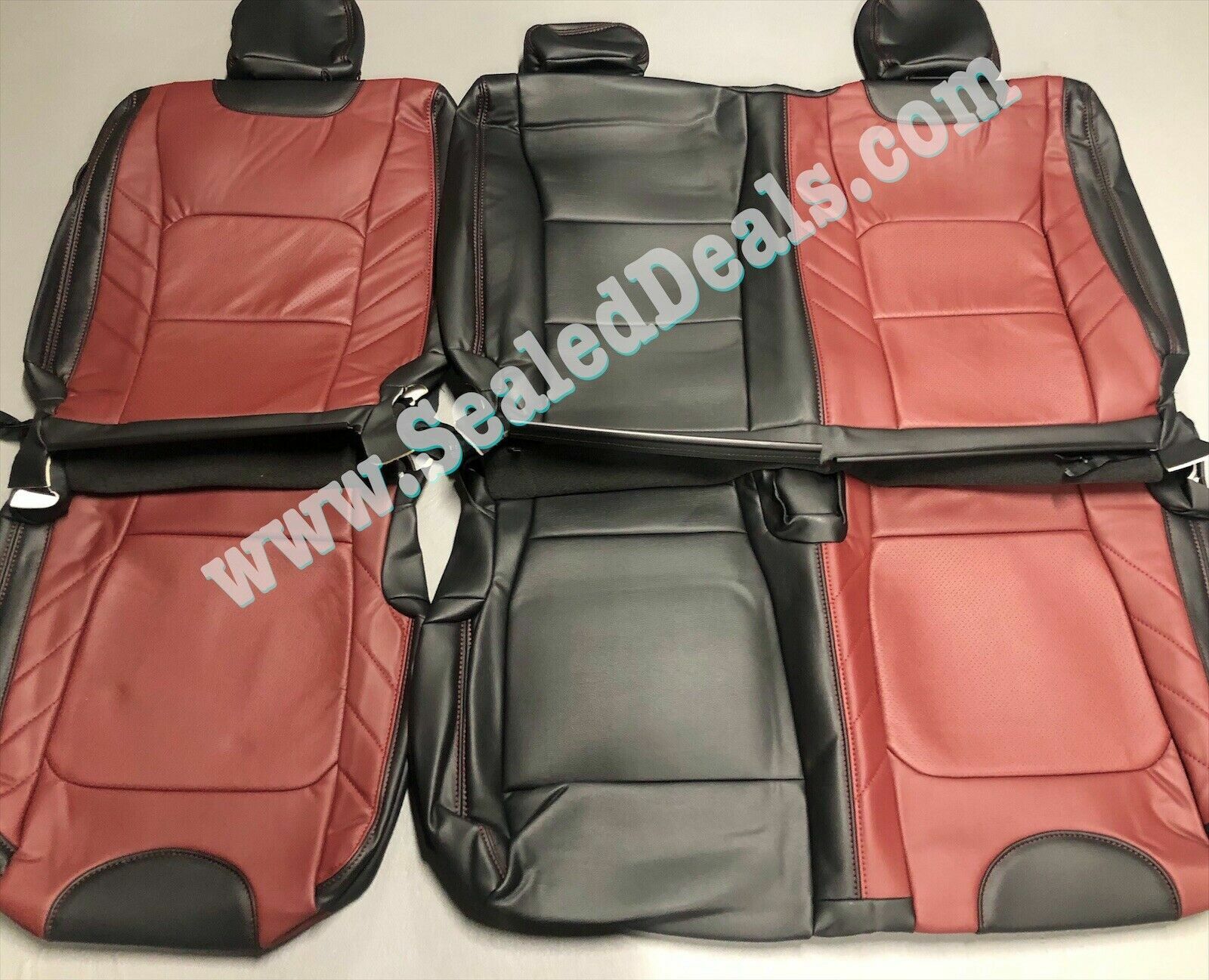 Ford F250 F350 XLT SuperCrew KATZKIN Leather Seat Covers Medium Red