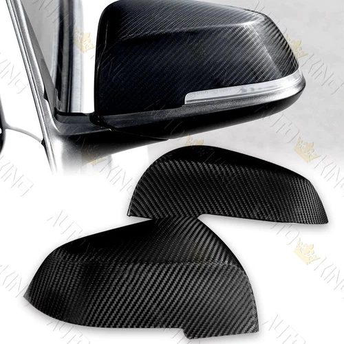 FIT BMW F20 F21 F23 F30 F32 F34 F36 REAL CARBON FIBER SIDE MIRROR COVER CAP 2PCS