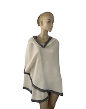 ALPACA INTERNATIONAL IVORY LARGE CIRKLE 100 BABY ALPACA PONCHO ONE SIZE PERU