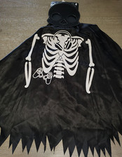 boy girl HALLOWEEN COSTUME SKELETON CAPE HOOD NEW NWT glows GAME CONTROLLER 1 SZ