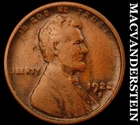 1922-D Lincoln Wheat Cent- Semi Key Better Date No Reserve #J7230