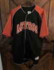 True Fan Houston Astros MLB Button Front Jersey Shirt Black/Orange Men's XL — photo 1