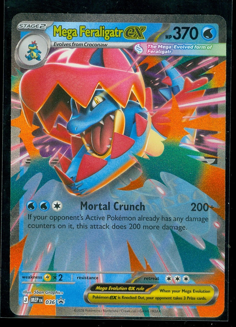 Pokemon MEGA FERALIGATR EX MEP 036 - Ascended Heroes - ULTRA RARE