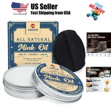 Mink Oil, Mink Oil for Leather Boots, All-Natural Leather Conditioner with Sp...