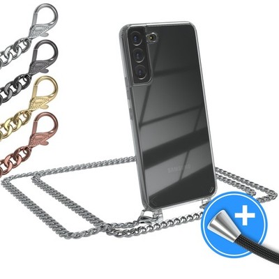 EAZY CASE für Samsung Galaxy S22 Plus 5G Hülle Handykette Set Metall transparent