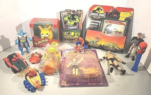 Big toy lot Of Vintage action figures Etc. Spider-Man Hulk Jurassic Park #1