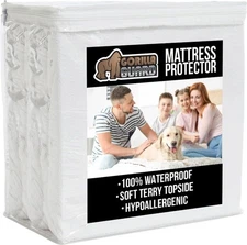 Gorilla Guard deep Queen Mattress Protector 60x80x14in 100% waterproof NEW wht
