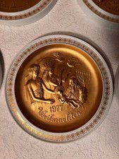 5  Weihnachtlicher Wandteller Hutschenreuther, 22 cm, Gold, 1973-76