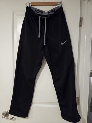 Nike Black Therma-Fit Track Pants Fleece Lined Adjustable Toggle Cuff Size M