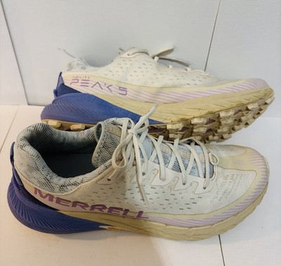 Merrell Agility Peak 5 Womens 9.5 Purple White Mesh Trail Running Sneakers