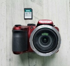 Kodak AZ401 PIXPRO Red Digital Camera 16MP 40x Optical Zoom W/ SD Card Tested 