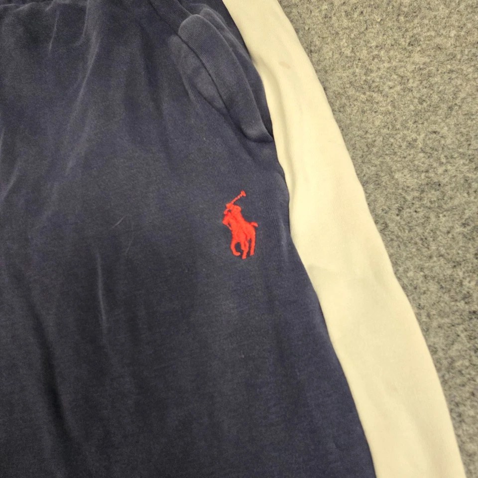 Ralph Lauren Pantalones Para Hombre GRANDES Azul Algodón Jogger Pantalones de Sudadera Cremallera al Tobillo Talla L Foto 3 de 4