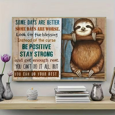 Sloth Inspirational Wall Art Sloth Quote Poster Positive Motivational Decor