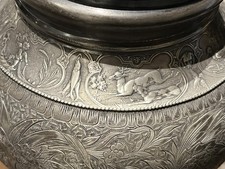 Antique Wilcox Co.  Quadruple plate  Silverplate Teapot Cherub Decor on spout.