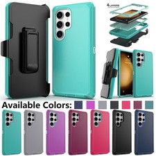 For Samsung Galaxy S23 Ultra Shockproof Heavy Duty Belt-Clip Holster Case Cover