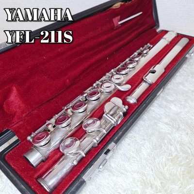 YAMAHA YFL-211S Flute Student Model E-Mechanism Silver Plated With Case Working