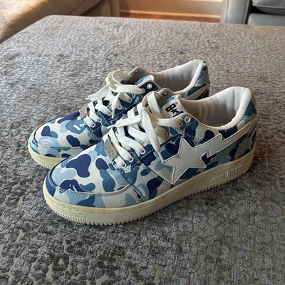 A Bathing Ape Bapesta BAPE STA Blue Camo Low Top Men s Sneakers