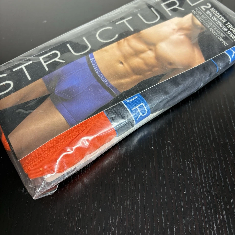 STRUCTURE Mens Small S Modern Trunks, 2 Pair, Square Cut Active Length Vintage - Image 4 of 4