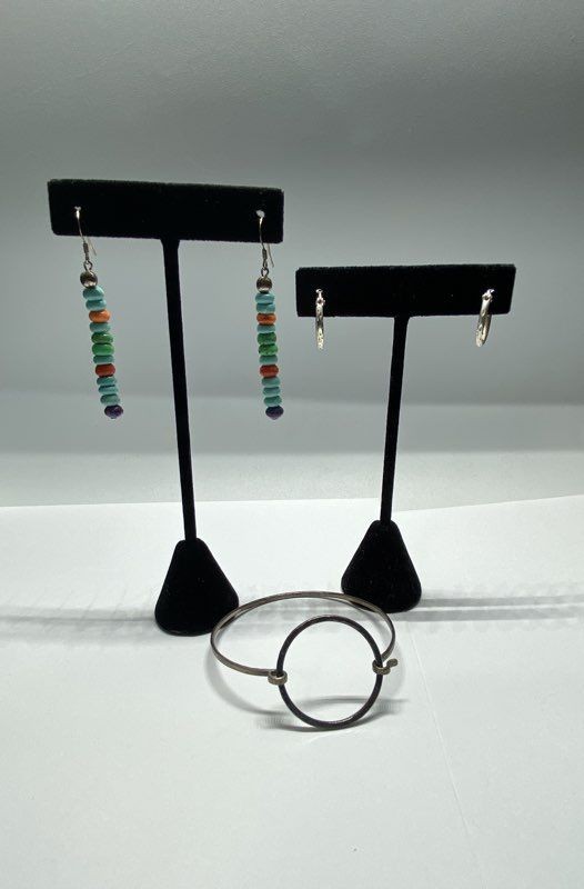 Sterling Silver Assorted Bracelet & Earrings Jewelry Bundle 3pcs. 13.4g