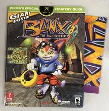 Blinx Time Sweeper Xbox Prima Games Strategy Guide Book with poster