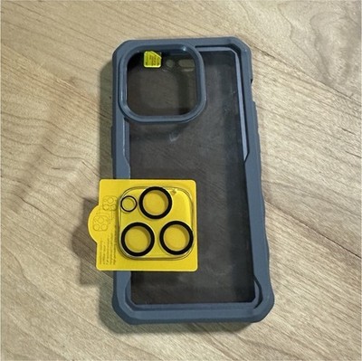 Gray Clear Transparent Full Body Case for iPhone 16 Pro with Lens Protector 