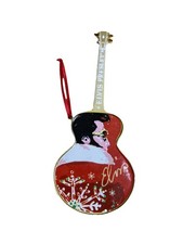 Elvis Presley Guitar Christmas Ornament Kurt Adler Artist Joe Petruccio 5" Brass