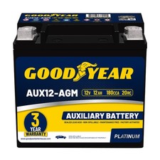 Goodyear 12v 12 Ah 20rc 200 Cca Platinum Agm Auxiliary Battery